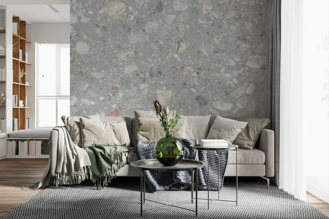 Wall mural featuring complex Natural Stone Tile pattern.