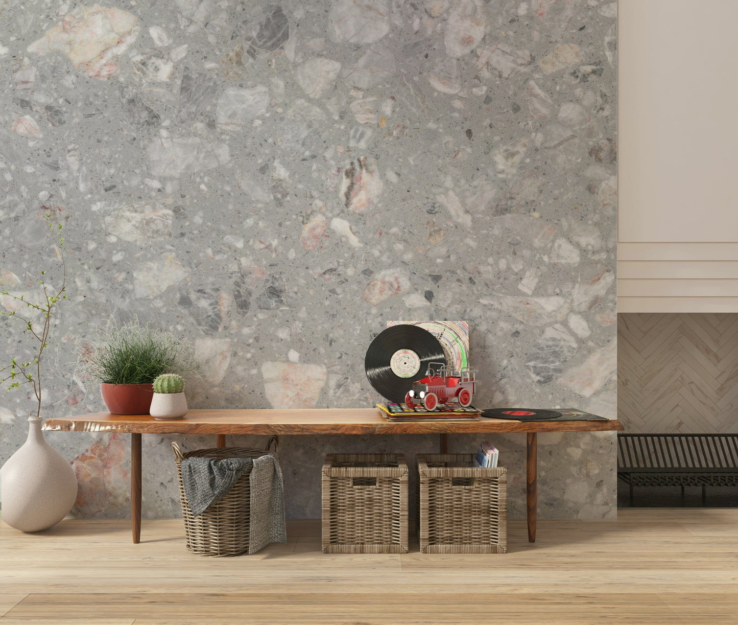 Premium Terrazzo Cement wallpaper for decorative walls.