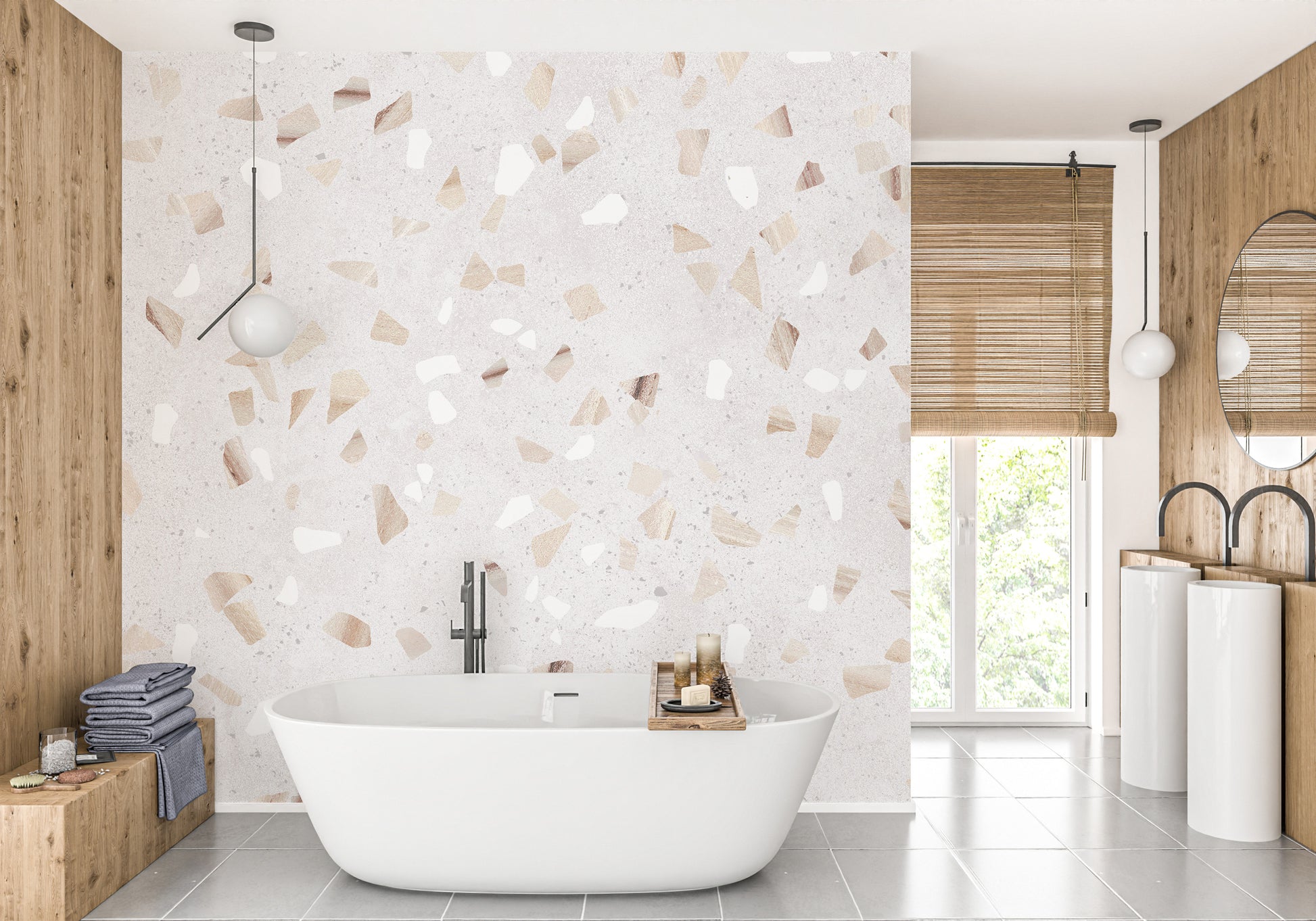 Chic terrazzo pattern wallpaper mural