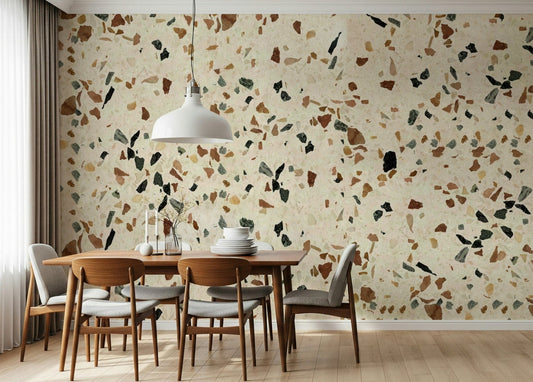 Polished Terrazzo surface mural, ideal for feature walls.