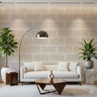 Beige brick wall mural with layered textures and natural shading for realistic, elegant interiors.