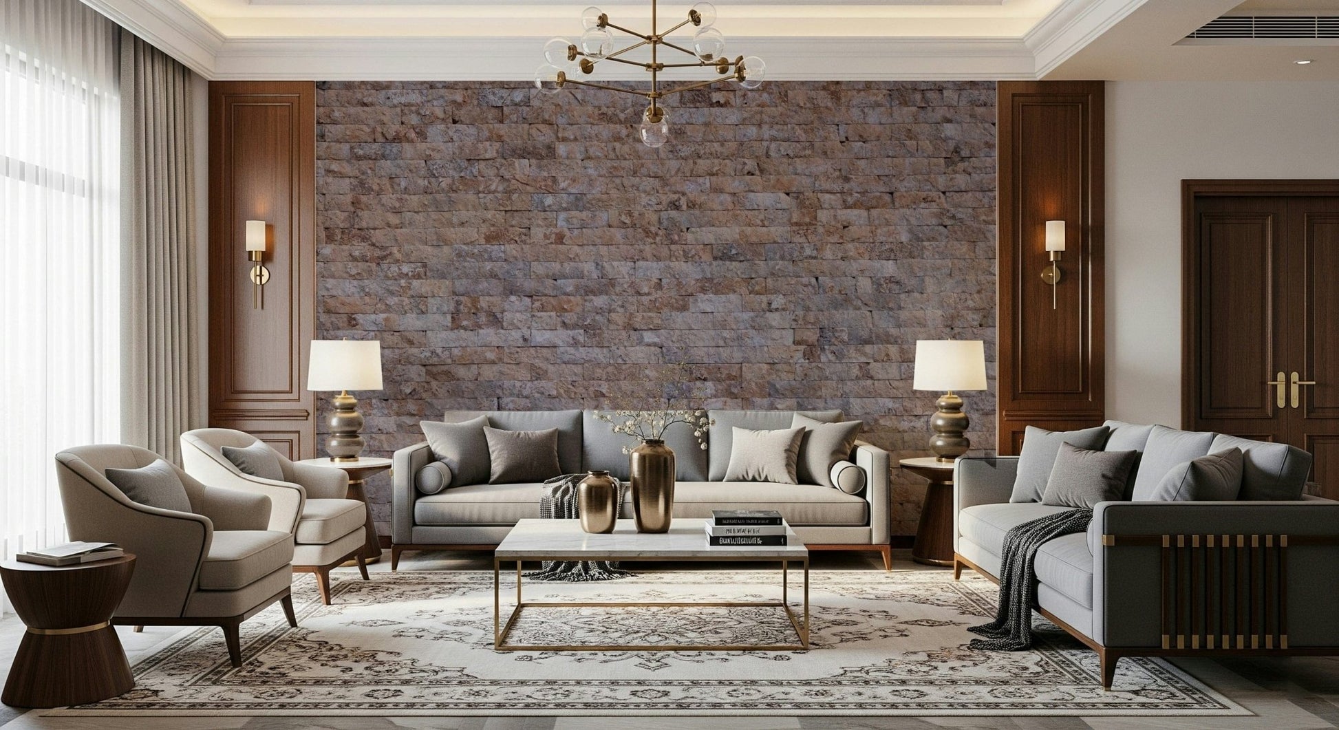 Brick wall mural with detailed mortar lines and textured surface for urban and modern spaces.