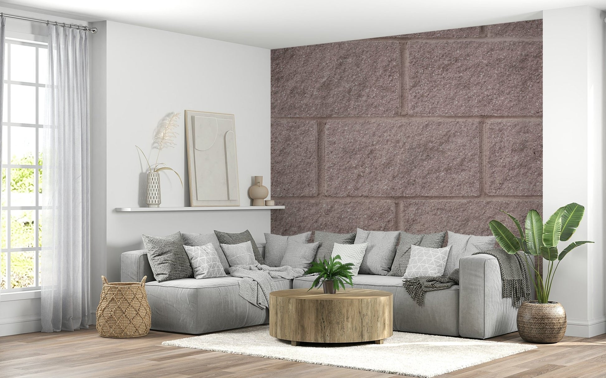 Wall art featuring realistic brick textures for a vintage look