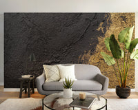 Antique gold office wallpaper with a weathered and oxidized dual tone effect.