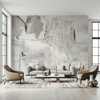 Wall mural with soft blended textures creating a soothing, contemporary aesthetic.
