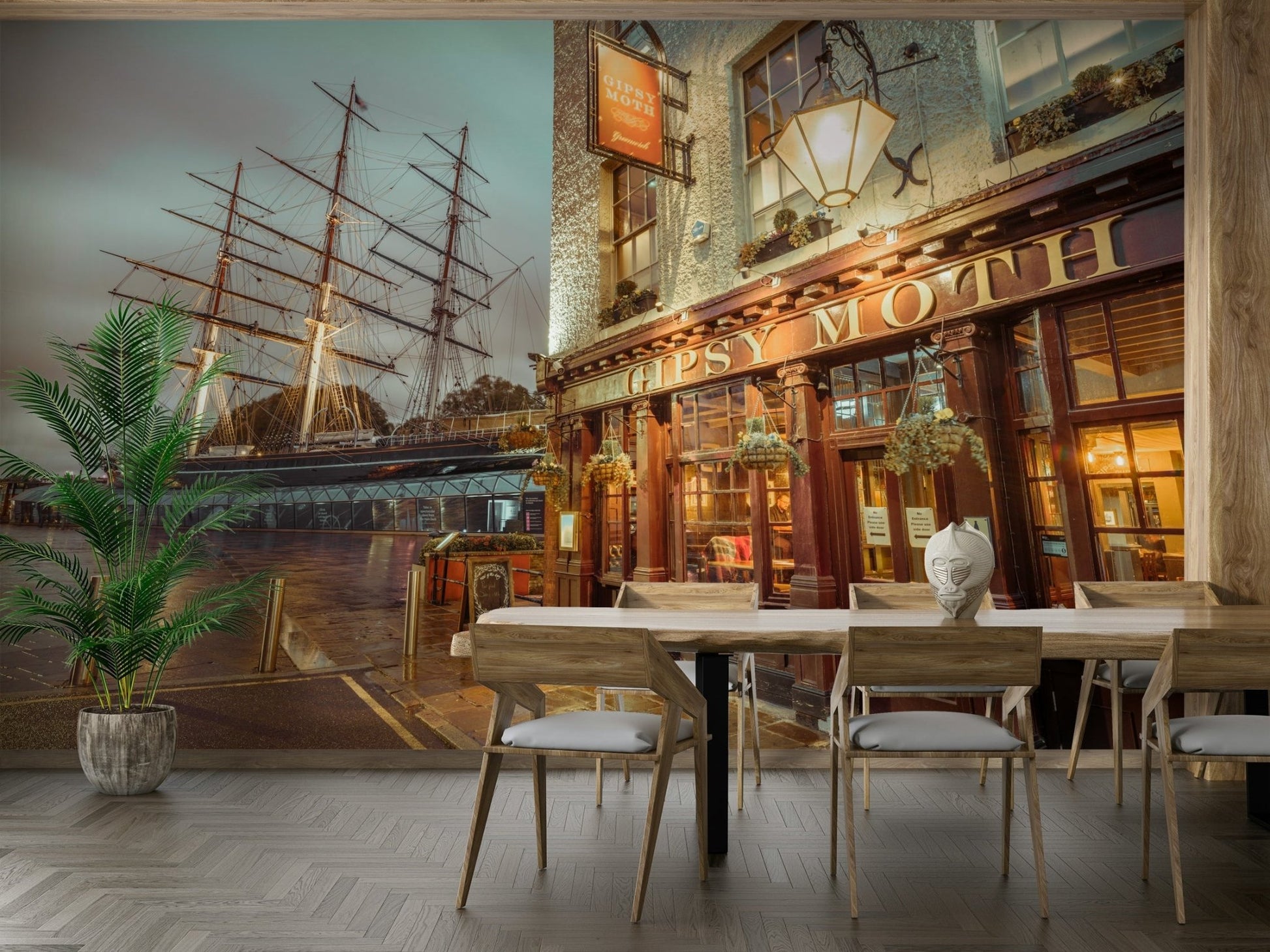 Gipsy Moth pub wall mural

