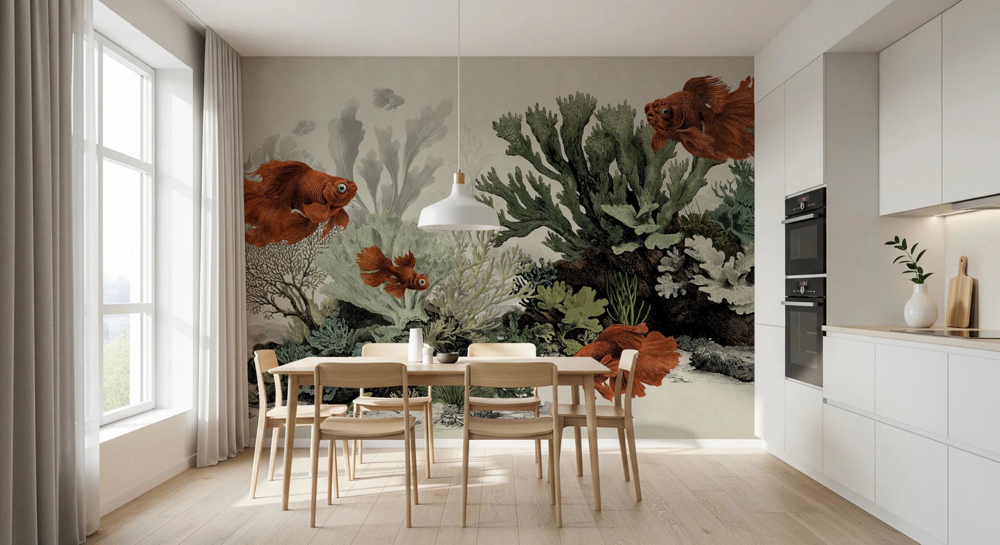 The Aquarium - Antique Paper Wall Mural