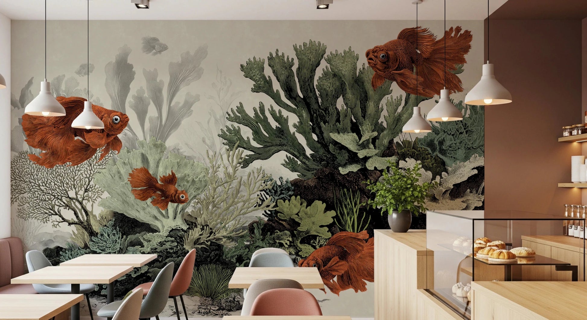 The Aquarium - Antique Paper Wall Mural