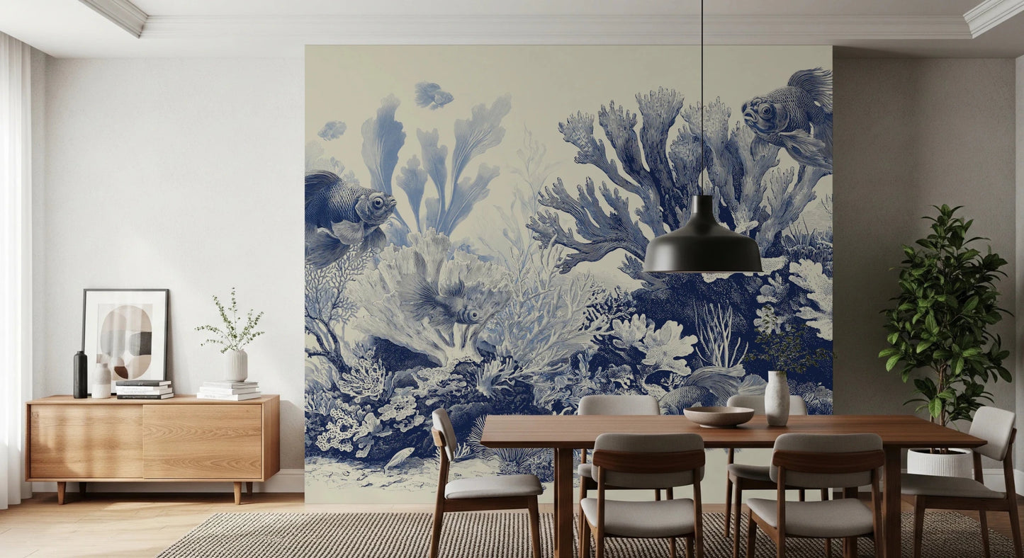 The Aquarium - Delft Blue Wall Mural