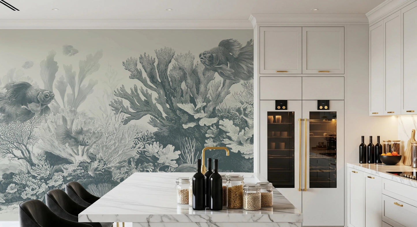 The Aquarium - Teal Wall Mural