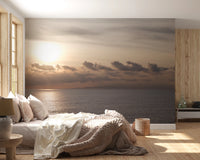 bedroom Tranquil evening light display on The Glow of Dusk Wall Mural.