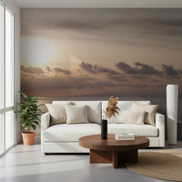 Atmospheric ocean landscape on The Glow of Dusk Wall Mural for office area