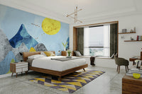 Sophisticated stone inspired wall coverings for a boutique style bathroom.
