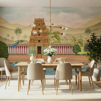The Royal Pastoral wall mural featuring a serene meadow view