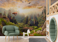 Nature kingdom scenic wallpaper mural for home decor
