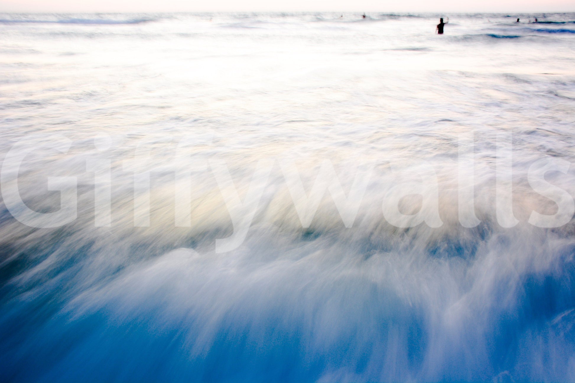 A high-quality serene ocean wall mural for walls.

