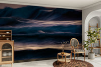 A graceful subtle pattern wall mural in cool, natural tones.

