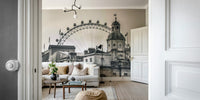 London Eye view with peel and stick wallpaper for wall.