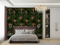 Tiger in Paradise wallpaper creating an exotic, nature-inspired vibe

