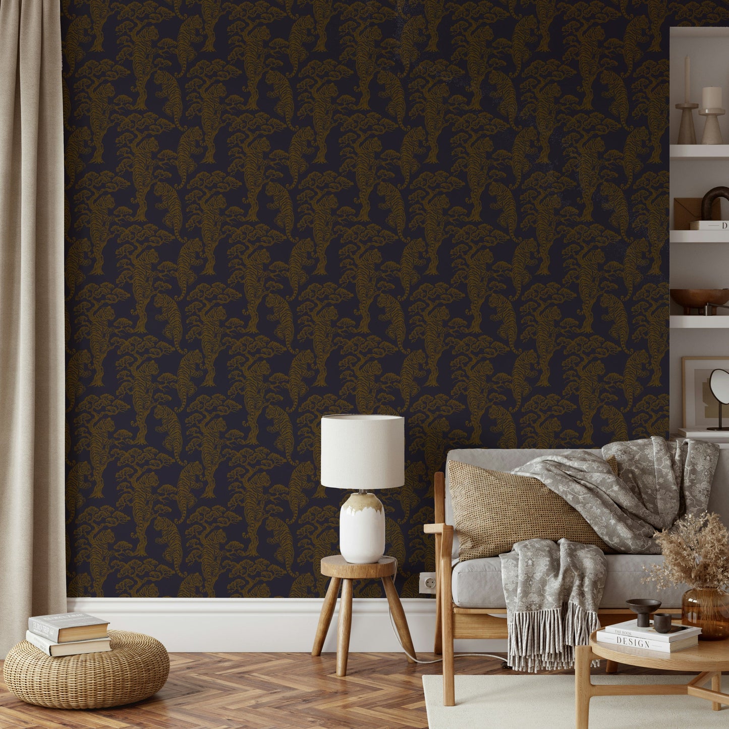 Tiger Dynasty classic mural wallpaper.