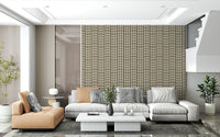 Symmetrical flower motif wallpaper in muted brown shades