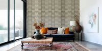 Subtle heritage floral wallpaper in warm brown tones