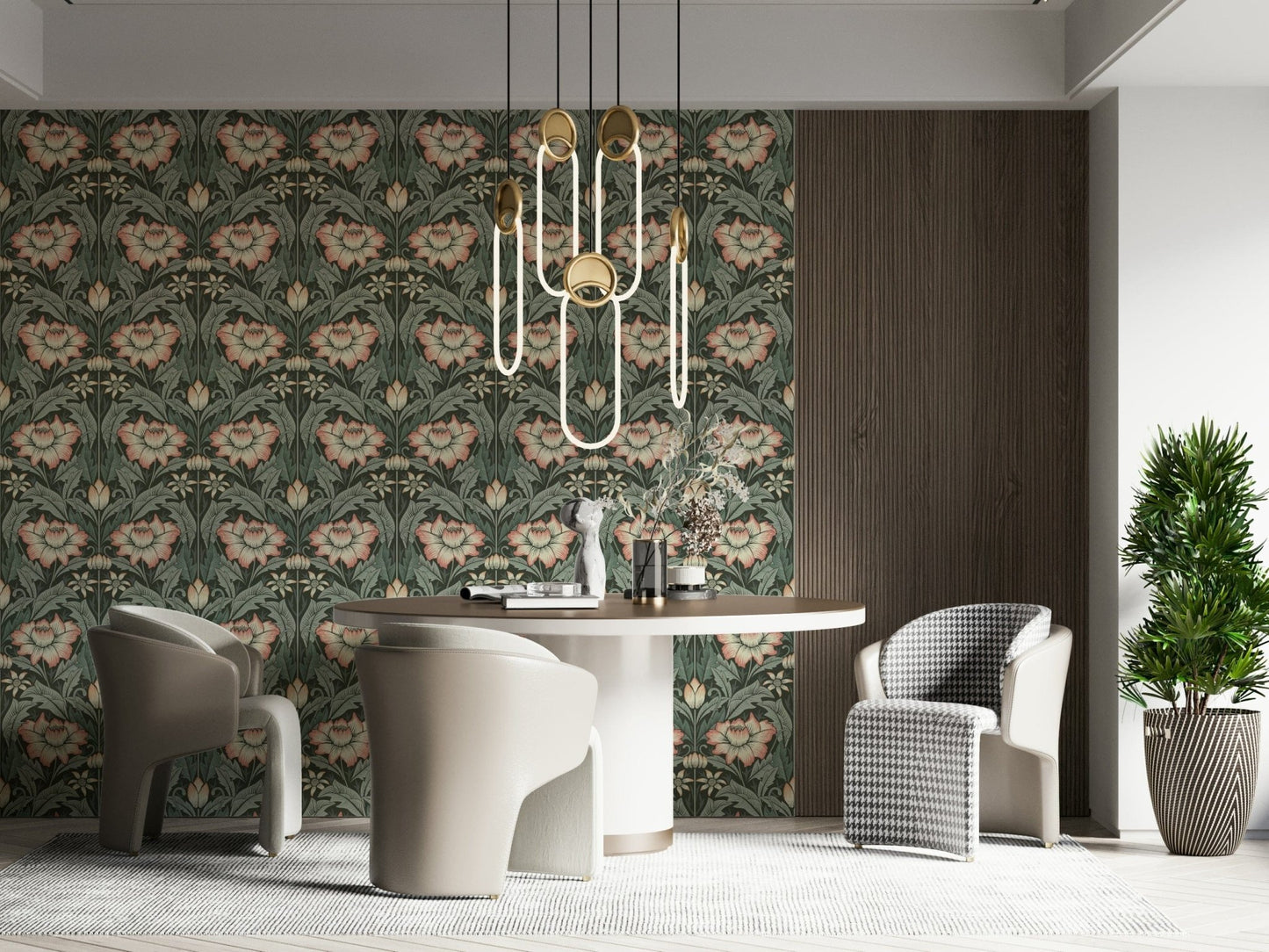 Timeless Garden – Forest Green Wallpaper⁠