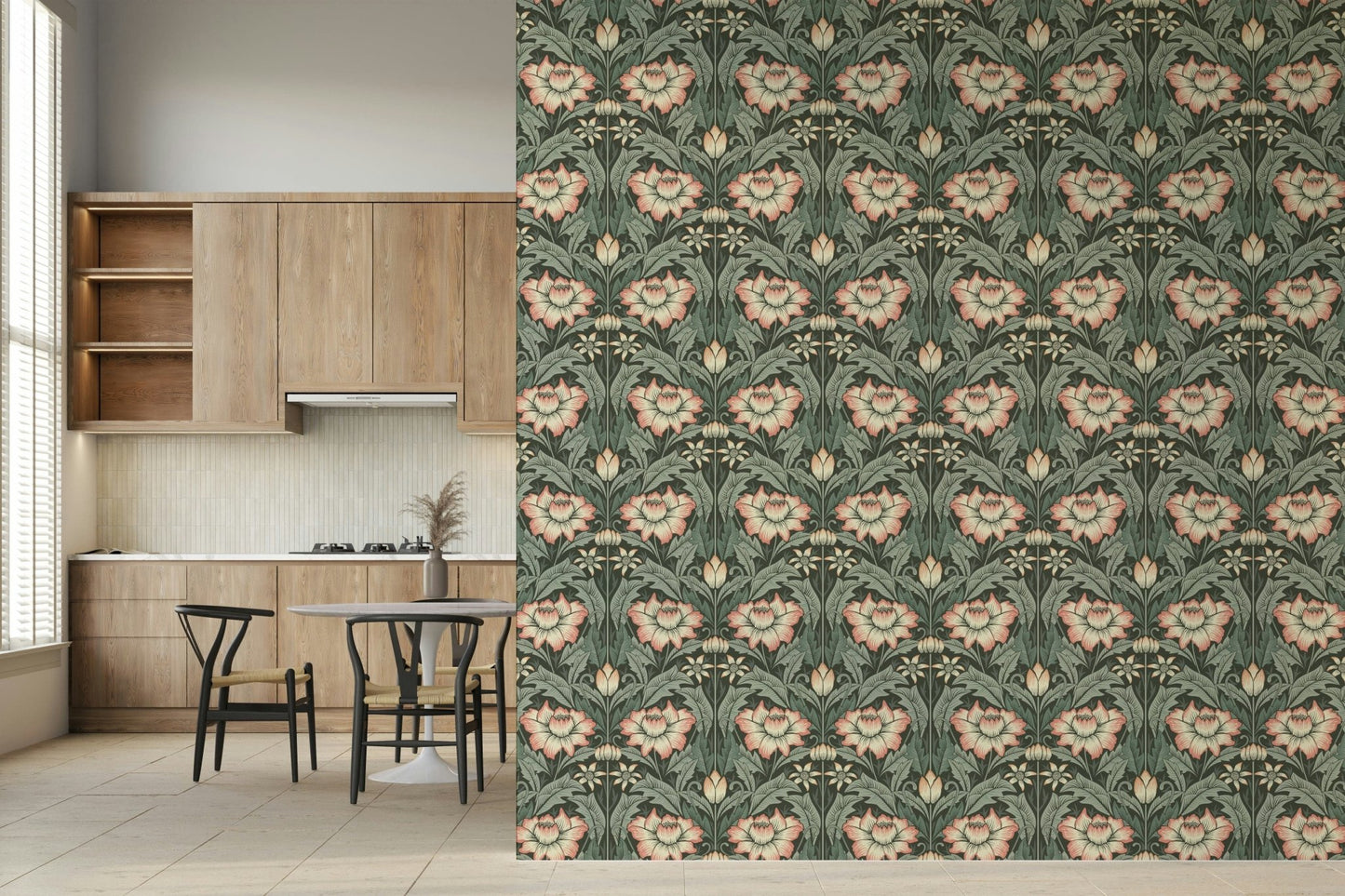 Timeless Garden – Forest Green Wallpaper⁠