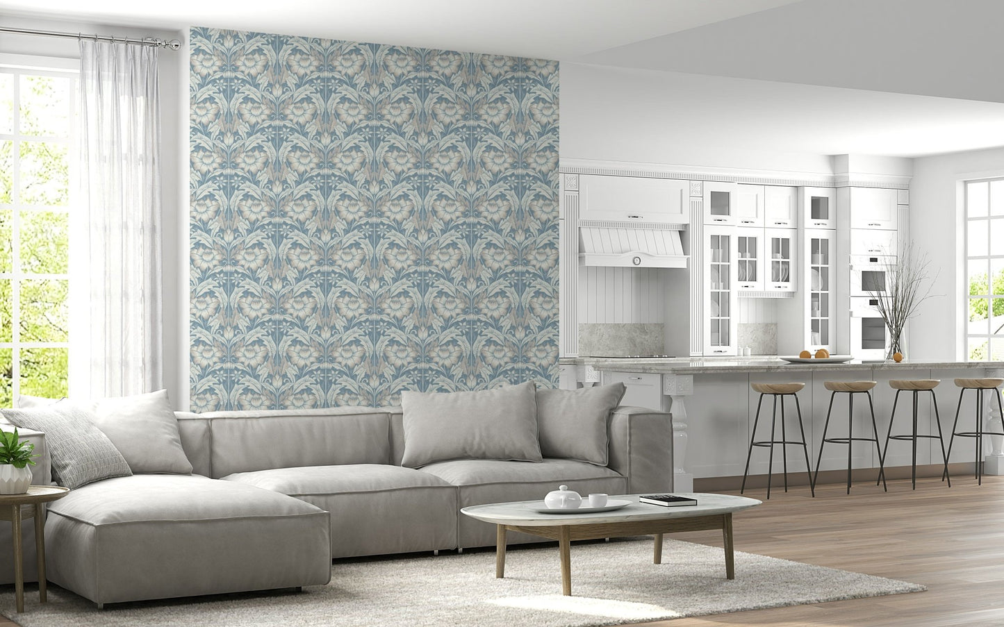 Timeless Garden – Mist Blue Wallpaper⁠