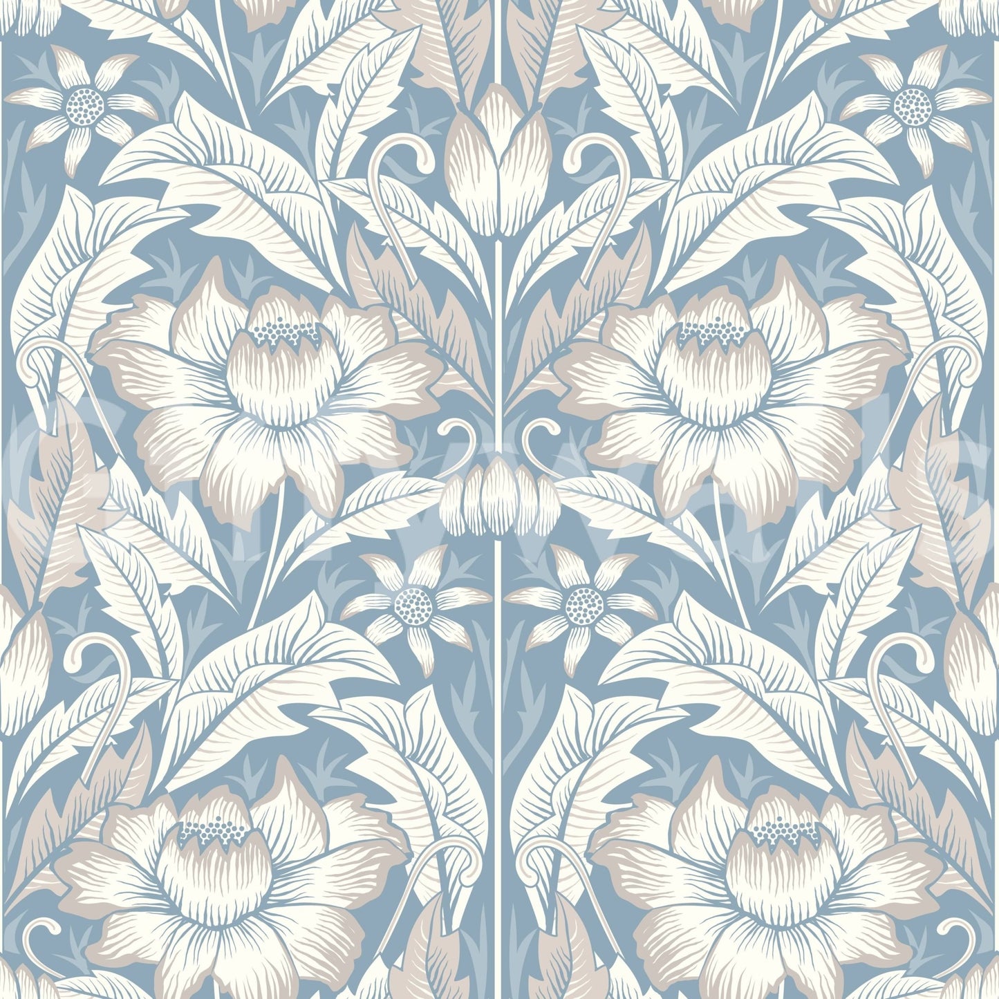 Timeless Garden – Mist Blue Wallpaper⁠