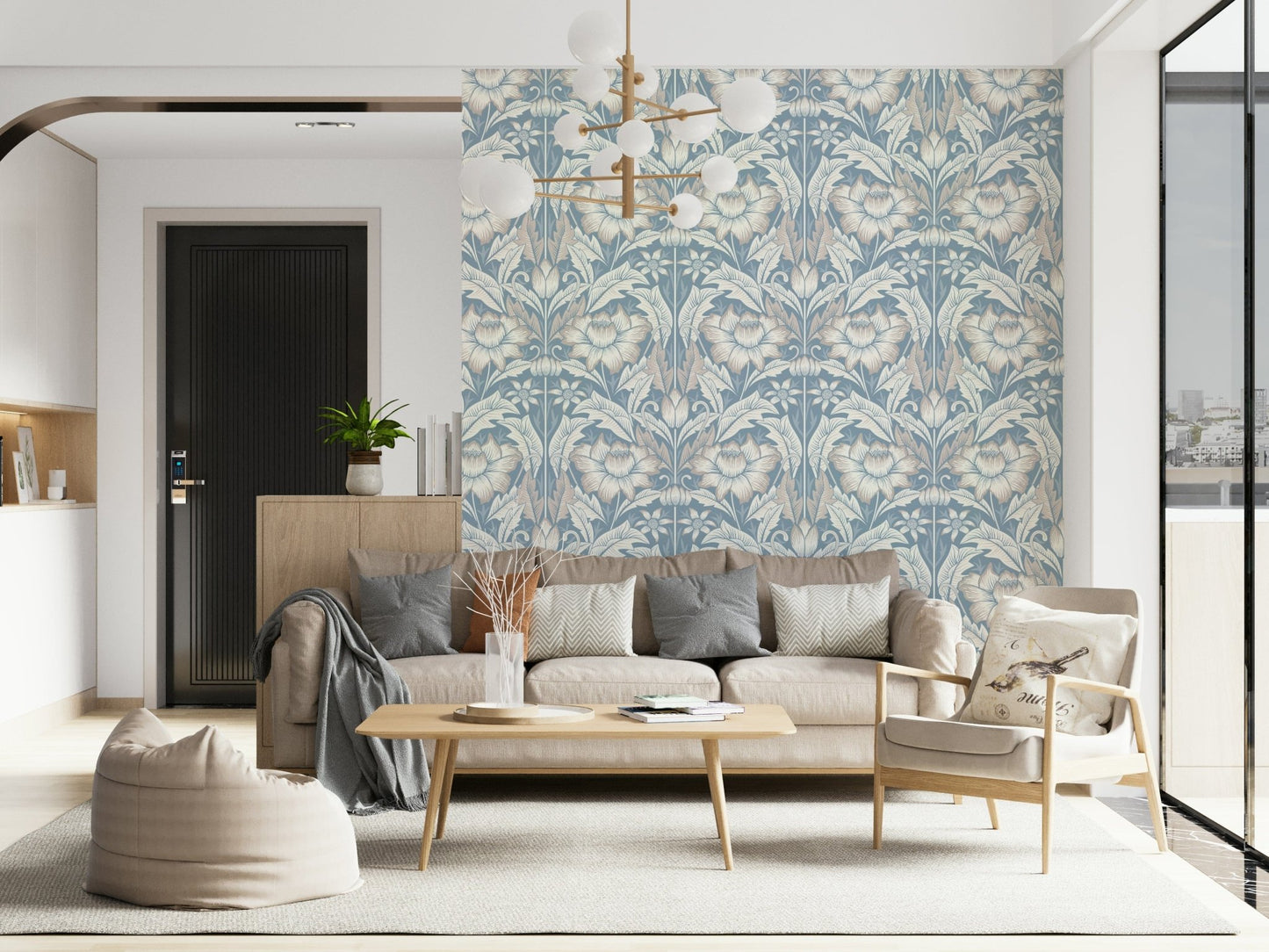 Timeless Garden – Mist Blue Wallpaper⁠