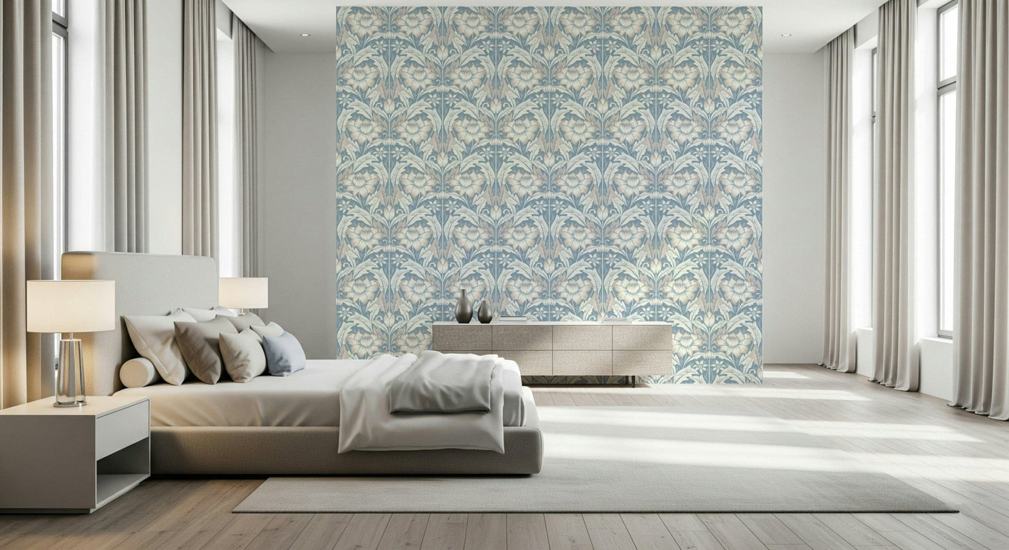 Timeless Garden – Mist Blue Wallpaper⁠