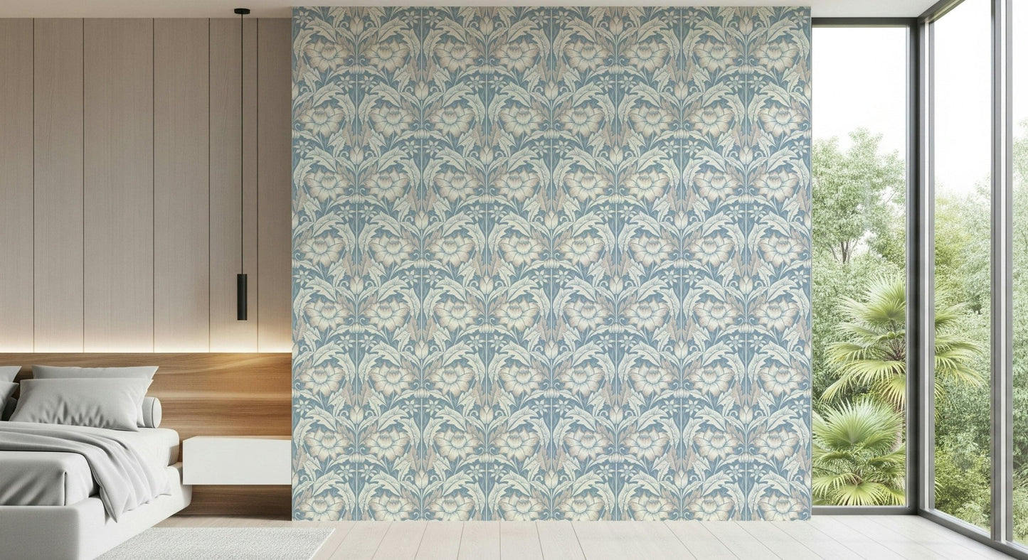 Timeless Garden – Mist Blue Wallpaper⁠