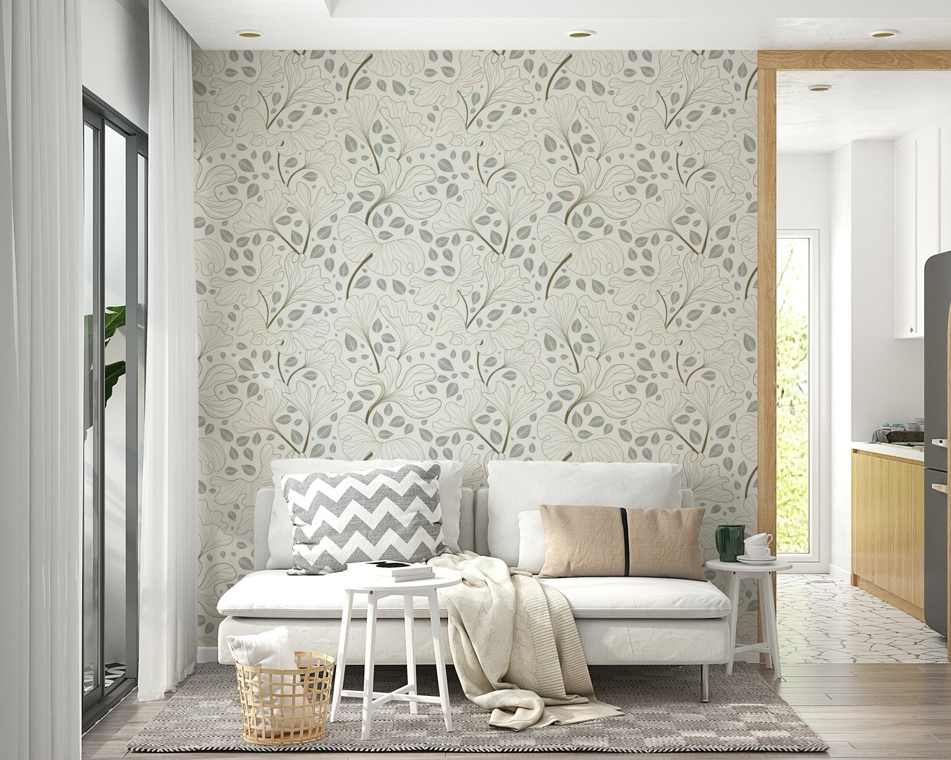 Close-up of the delicate leaf design.

