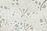 Beautiful Timeless Ginkgo Garden design, subtle gray leaf pattern.