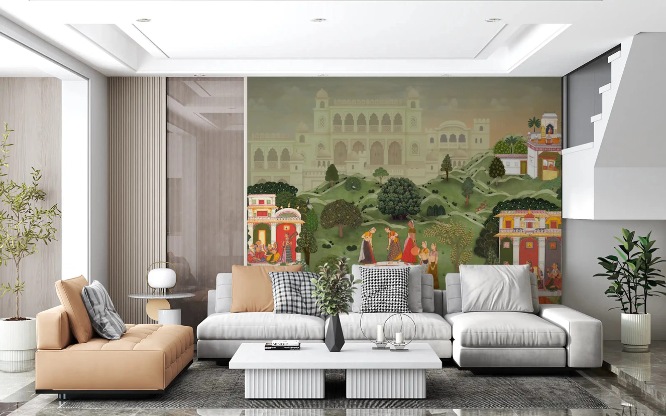 Timeless Indian Palace Garden Wall Mural