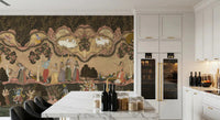 Ornate Timeless Indian Serenade Wall Mural depicts wildlife near water edge