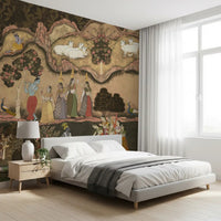 Decorative Timeless Indian Serenade Wall Mural illustrates mythological figures