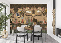 Detailed Timeless Indian Serenade Wall Mural exhibits miniature art style