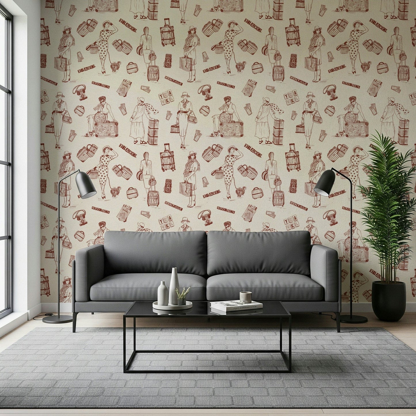 Patterned Timeless Tales wallpaper filled with classic icons and decorative storytelling accents.