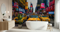 Bright Times Square Rush wall mural big city electric energy.