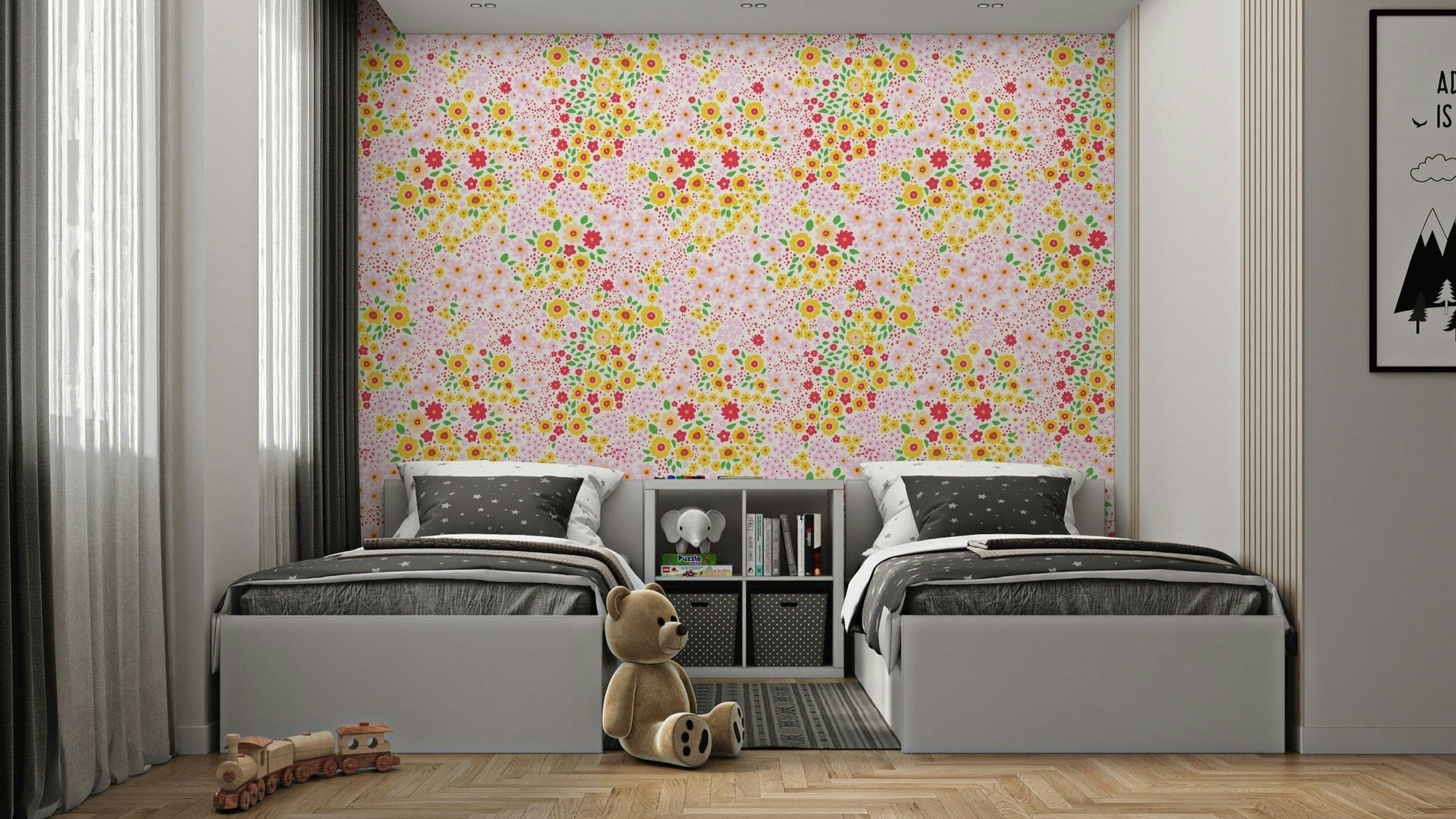 The background color is a light, solid shade like cream or pale blue.
