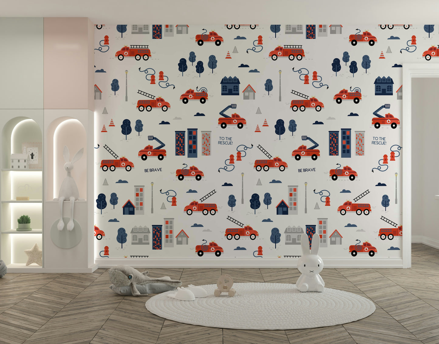 To The Rescue Grey wallpaper pattern

