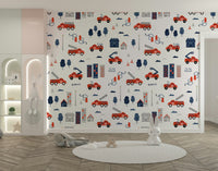 To The Rescue Grey wallpaper pattern

