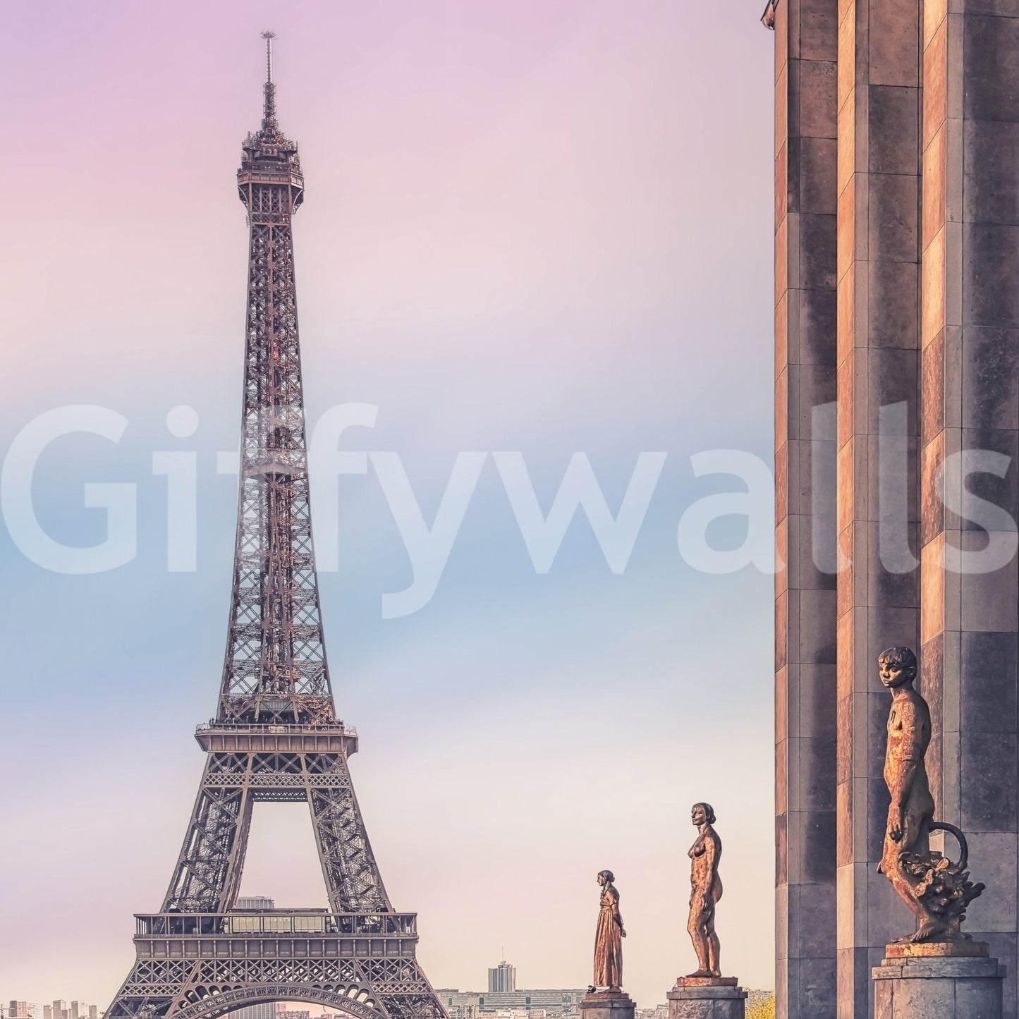 Tour Eiffel Sunset Wall Mural