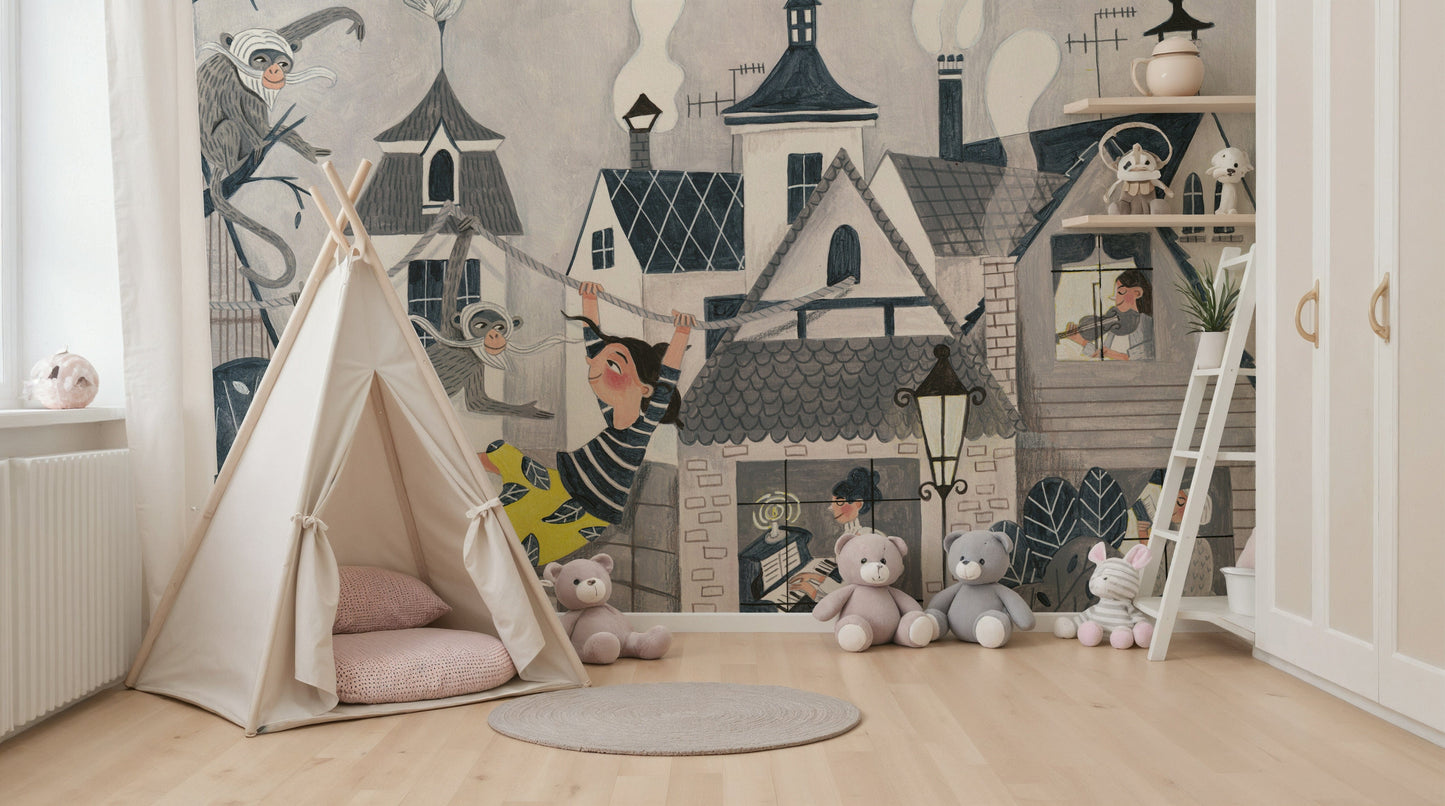 Town Swing Adventure Wall Mural -2663434