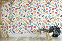 Toy blocks peel and stick wallpaper close-up