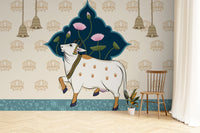 Traditional Hindu Cultural Wallpaper with sacred motifs
