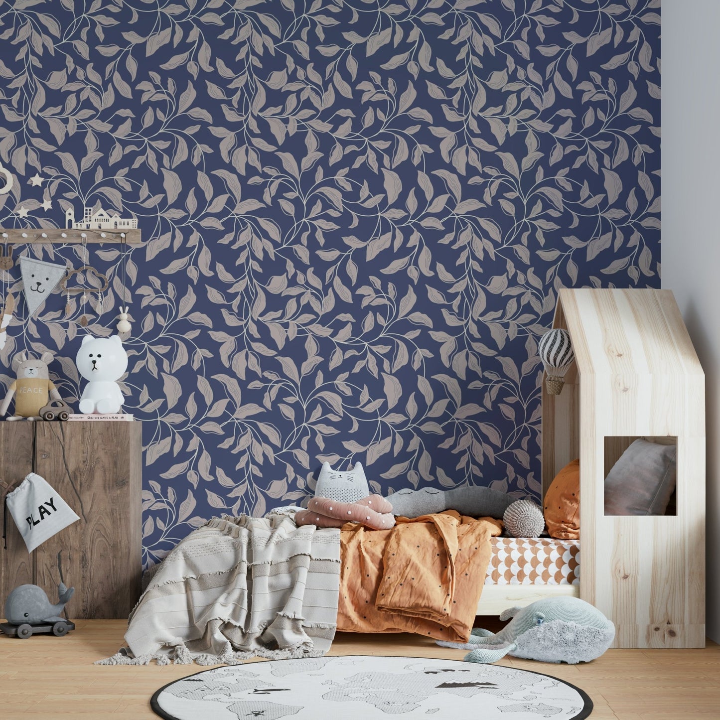 Suitable for a bedroom, living room, or a nature-inspired, calming interior.
