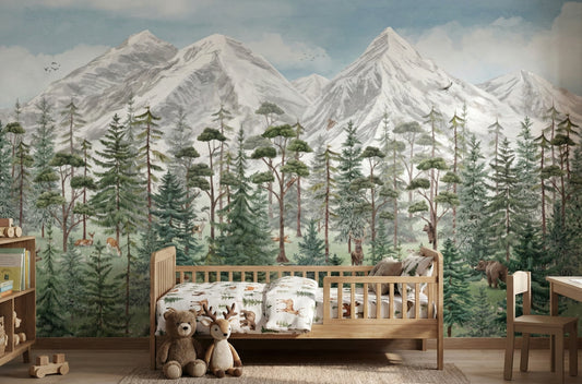 Tranquil Alpine Forest Wall Mural